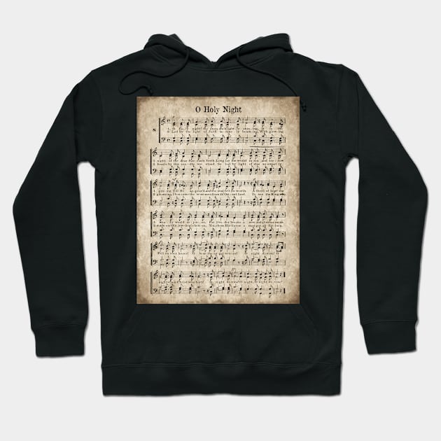 O Holy Night Vintage Christmas Hymn Music Hoodie by DownThePath